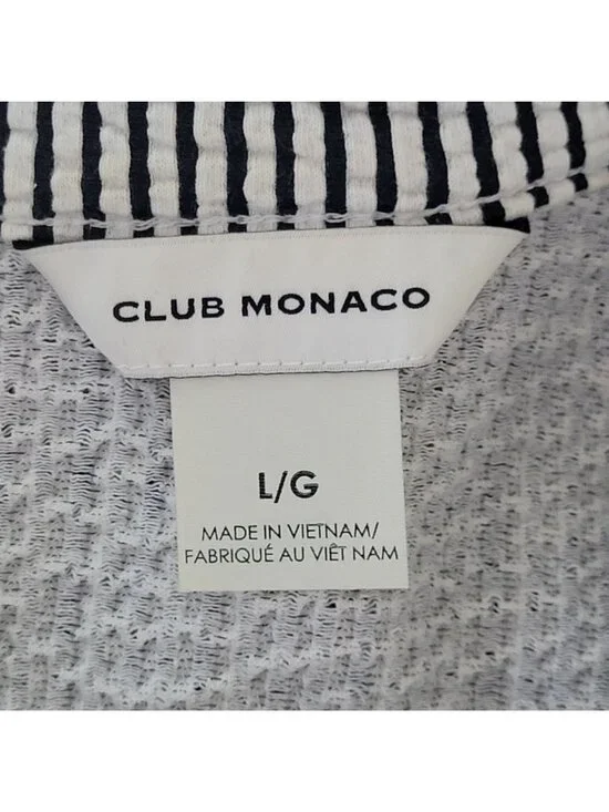 Club Monaco Striped Ribbed Dress Womens Size L Blue & White - Picture 5 of 7